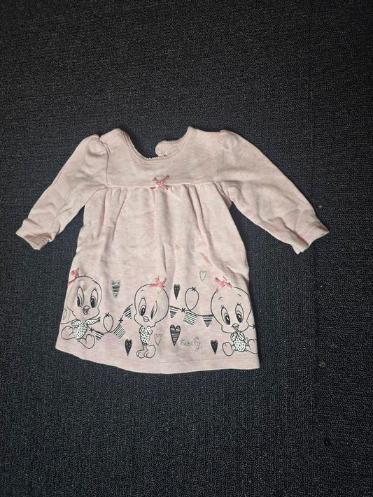 George girls pink loony toons long sleeved t-shirt 3-6months