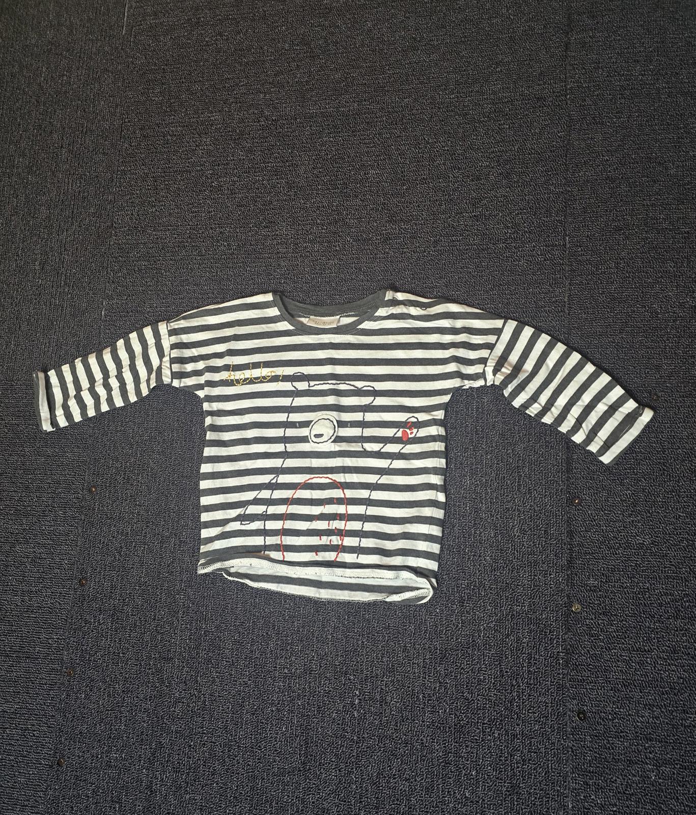 Next boys black & white striped long sleeved t-shirt age 6-9months