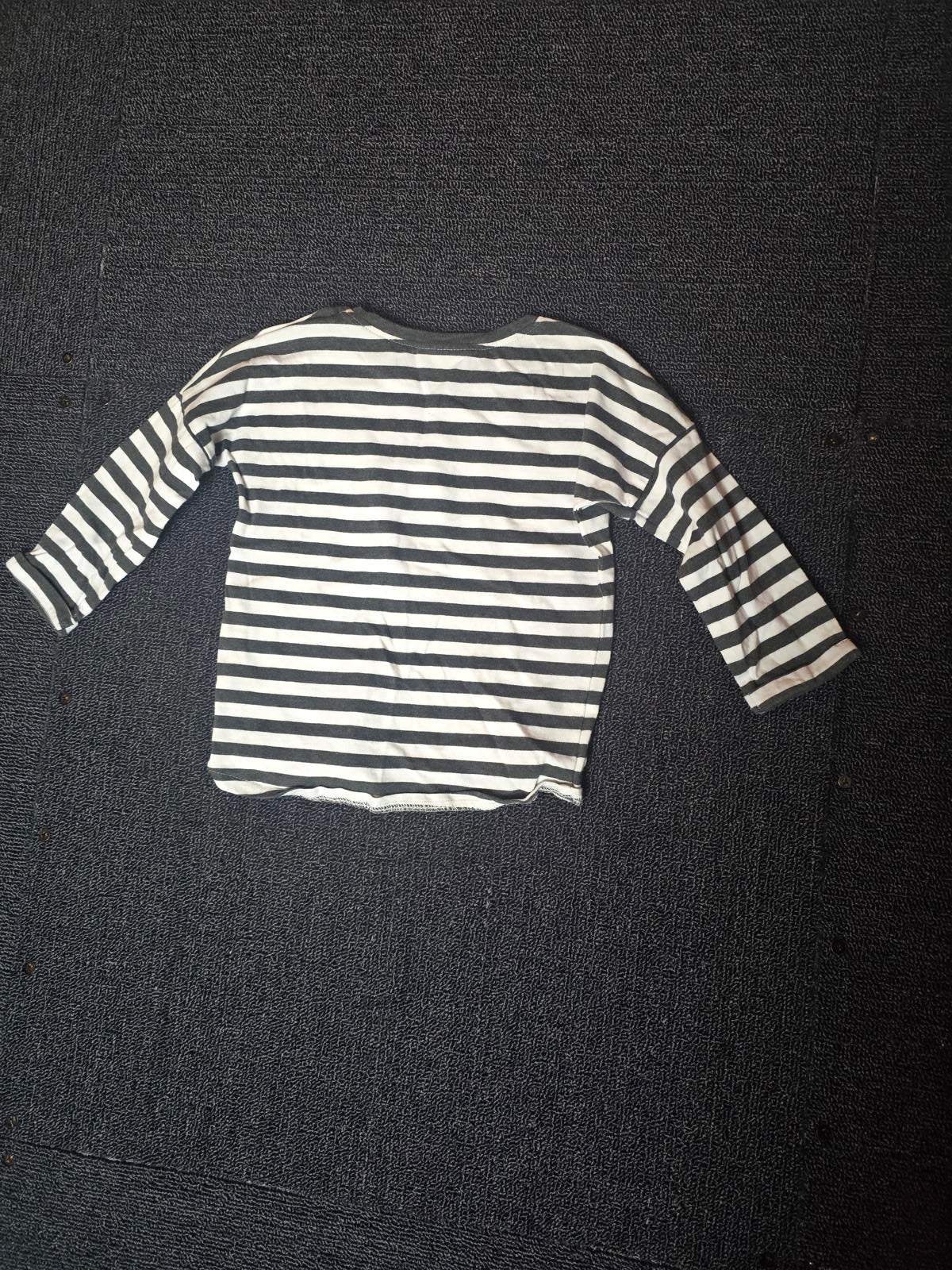 Next boys black & white striped long sleeved t-shirt age 6-9months