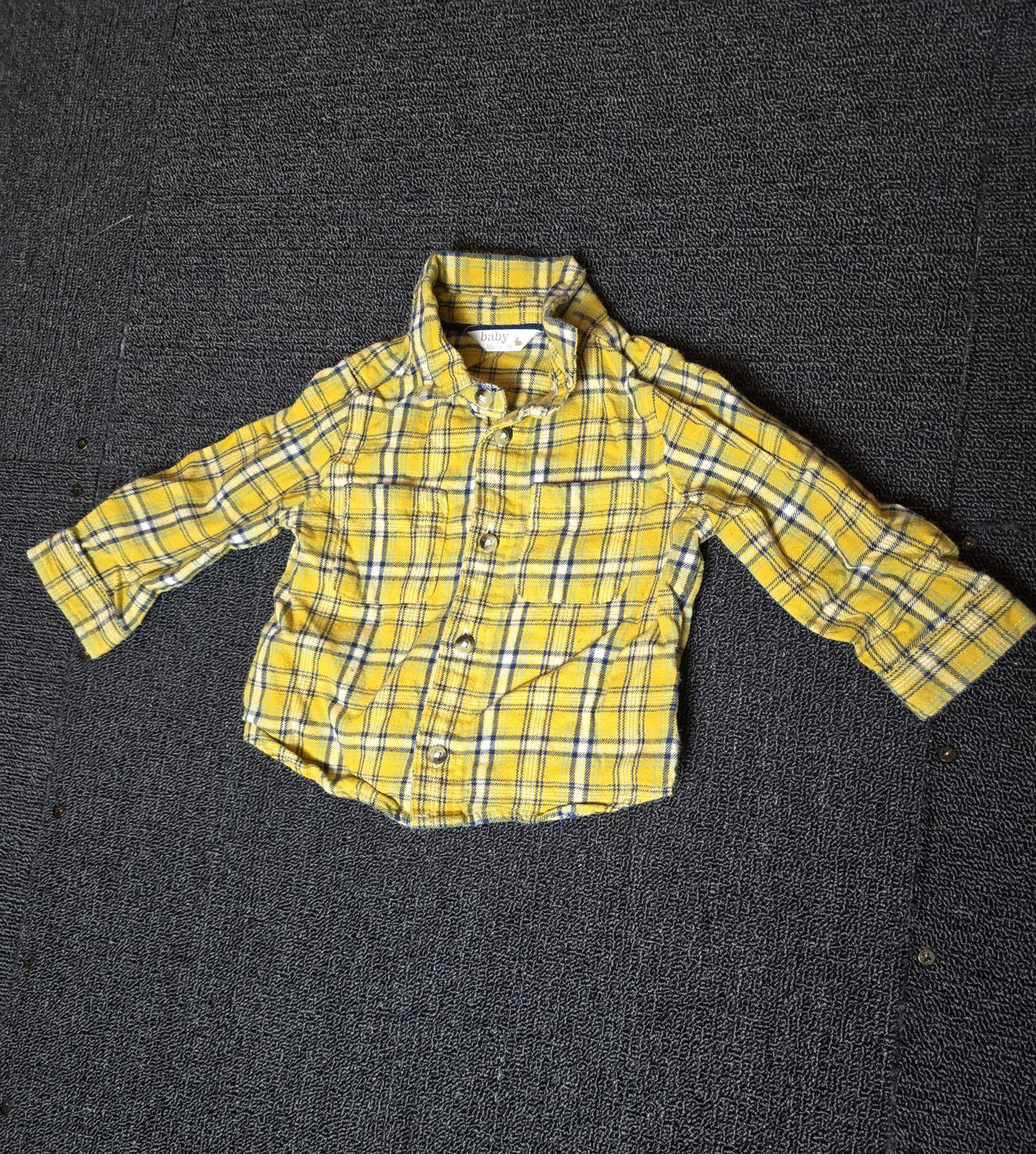 M&Co yellow checked shirt boys 6-9months