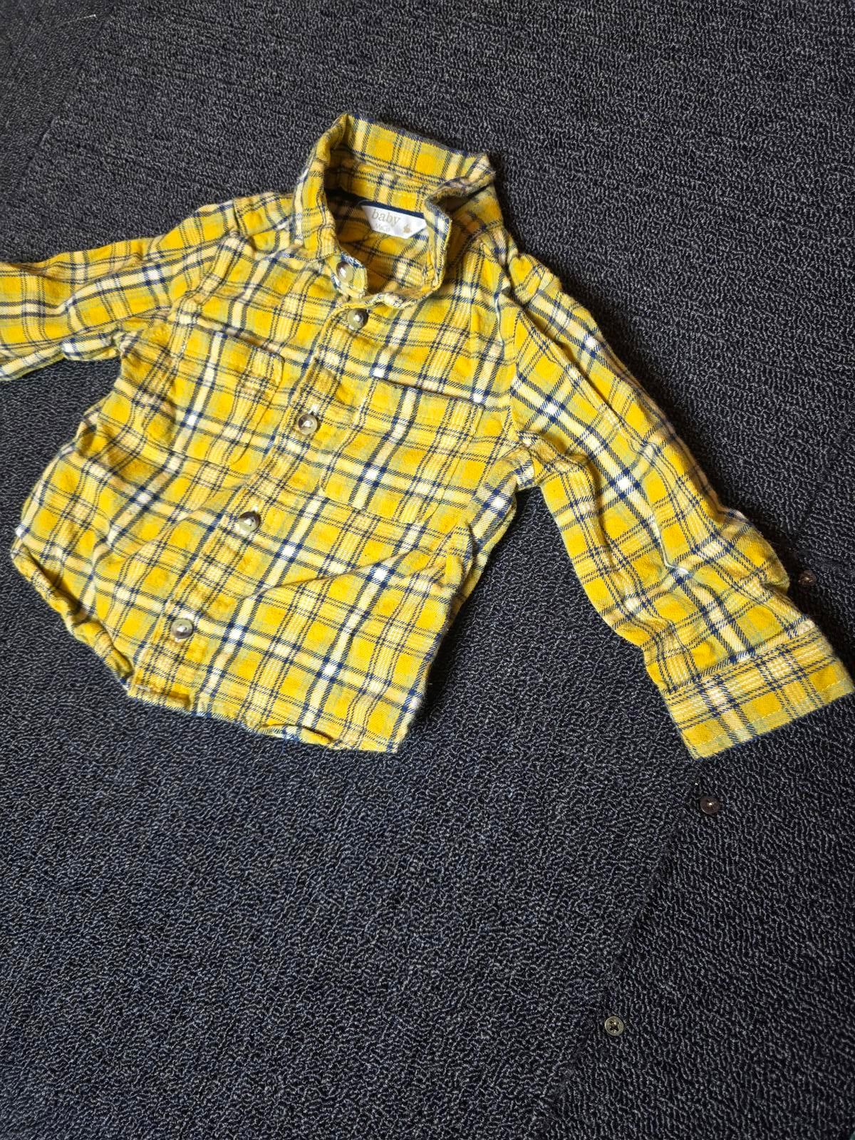 M&Co yellow checked shirt boys 6-9months