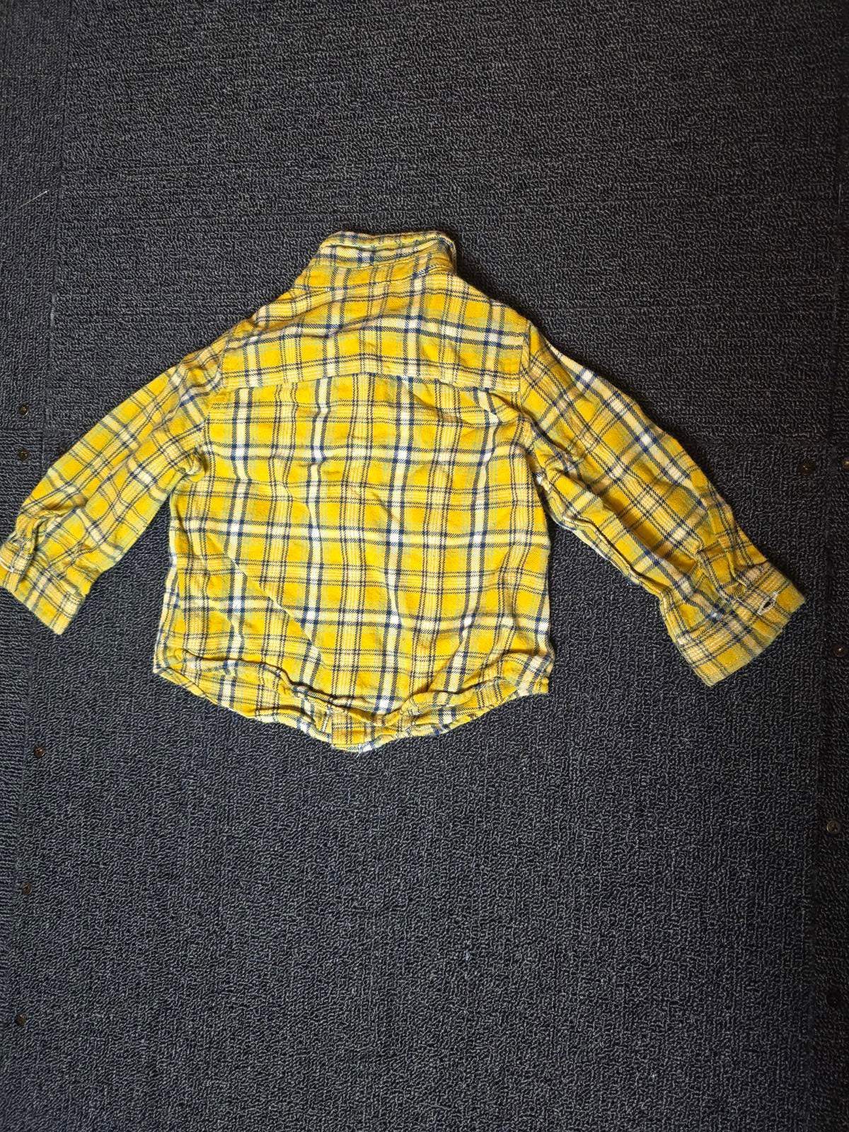 M&Co yellow checked shirt boys 6-9months