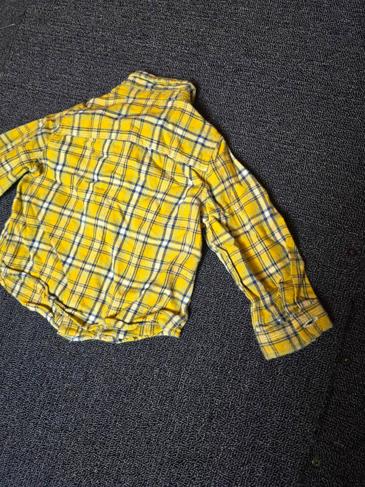 M&Co yellow checked shirt boys 6-9months