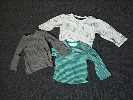 Bundle of boys 6-9months long sleeved t-shirts