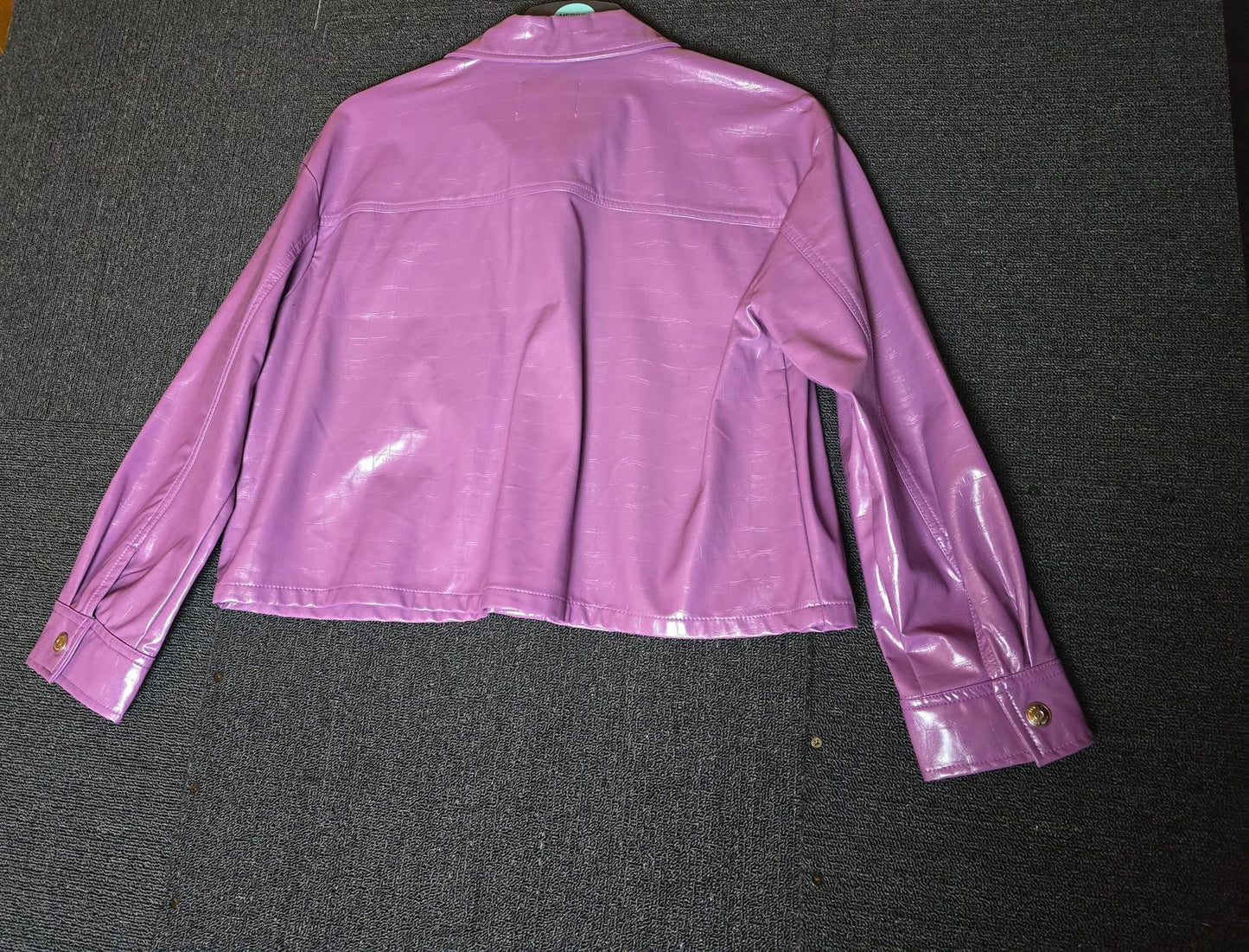 ONLY lilac faux leather jacket box cropped fit M size 12/14