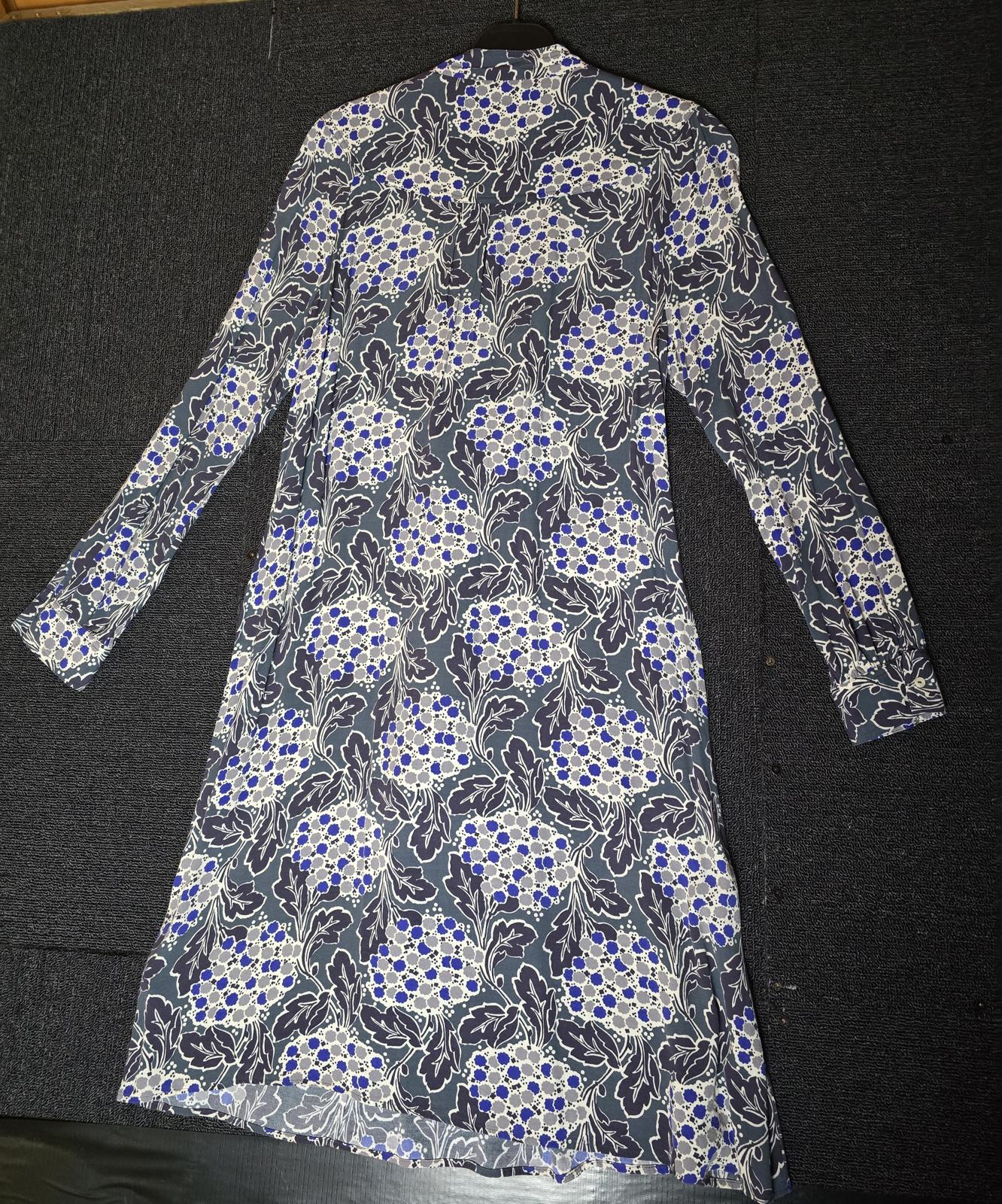 Boden green & blue floral dress size 12reg tie waist