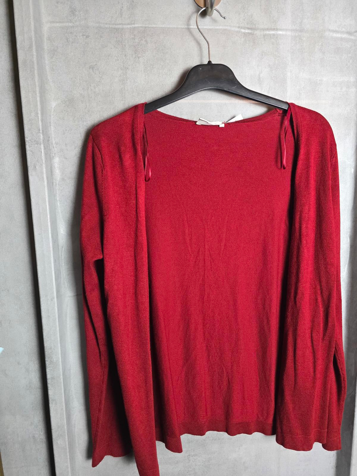 Kaffe red open long sleeved cardigan size 10/12