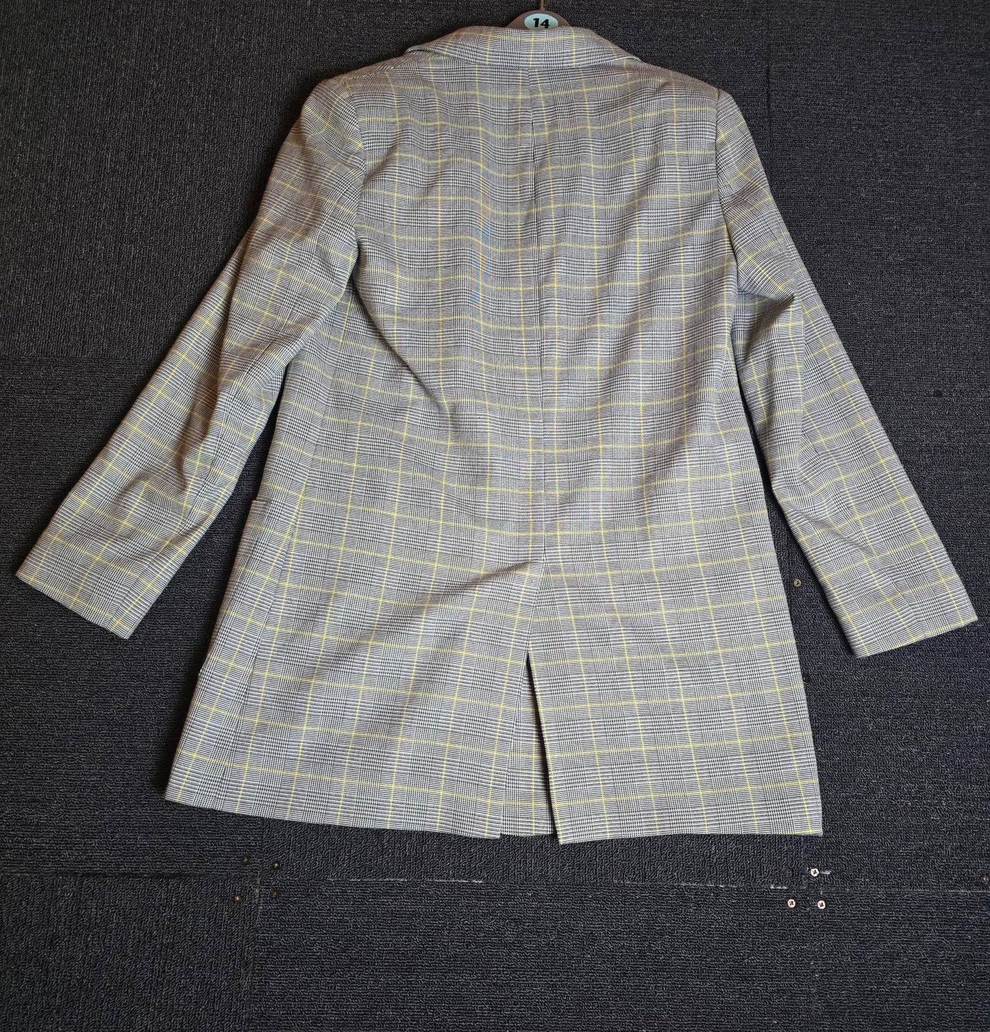 Marks & Spencer grey & yellow checked oversized blazer size 10