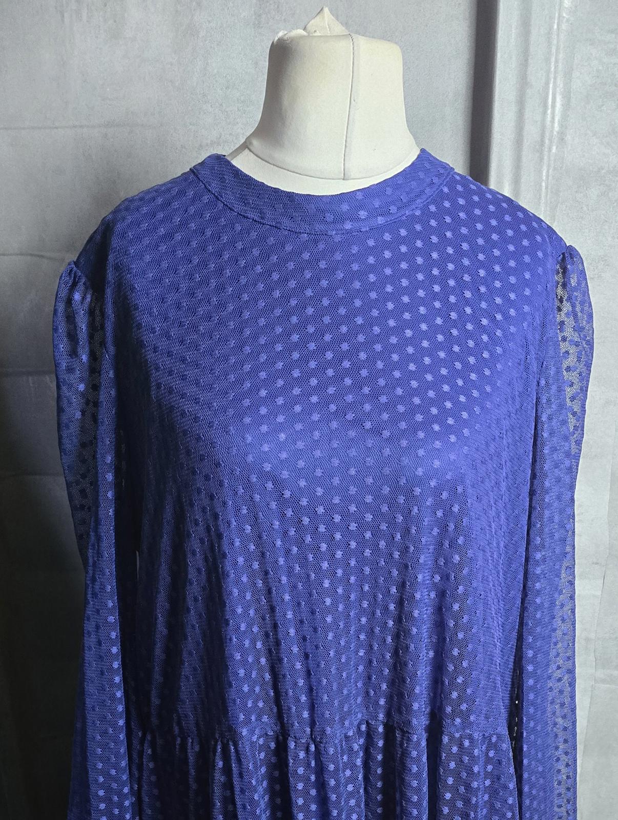 Principles blue polka dot embossed midi dress size 22 NWT
