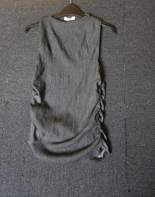 Marks & Spencer black runched sleeveless top size 10