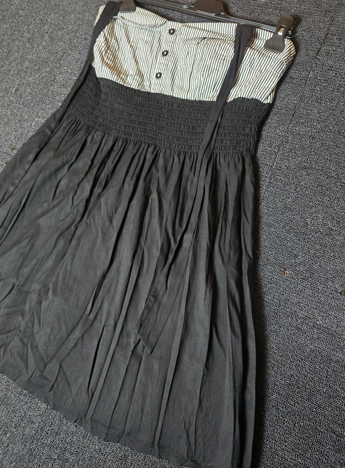 Y2k New Look black & white halterneck shirt design mini dress size 16