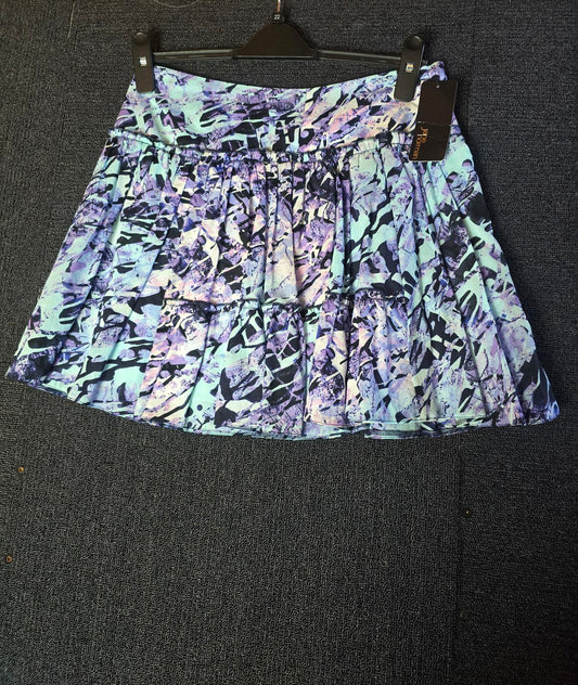 Jane Norman purple & turquoise patterned mini skirt Y2k NWT size 8