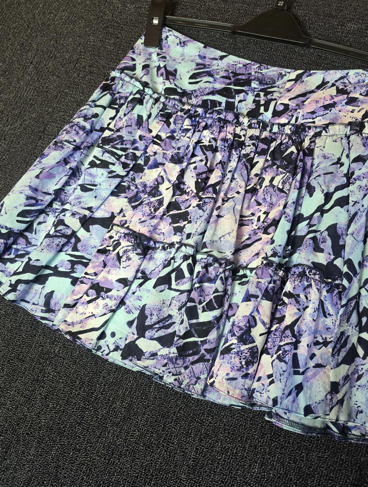 Jane Norman purple & turquoise patterned mini skirt Y2k NWT size 8