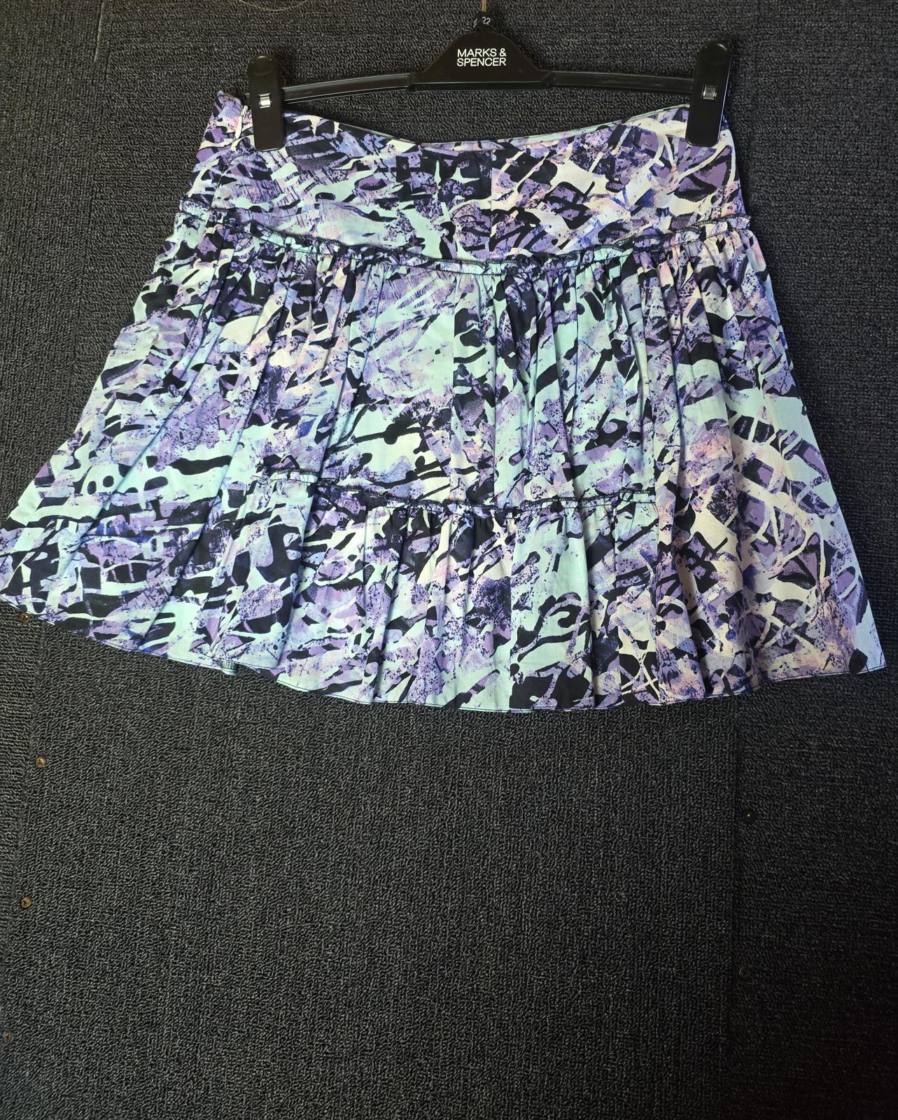 Jane Norman purple & turquoise patterned mini skirt Y2k NWT size 8
