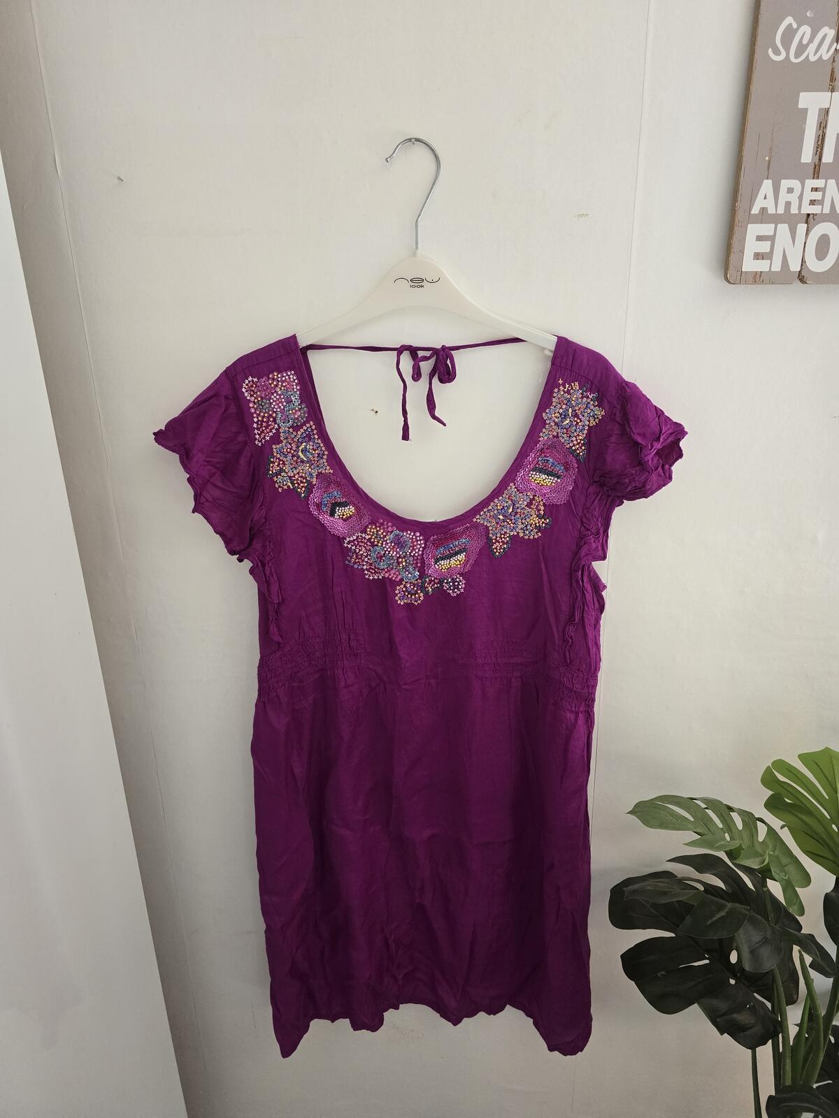 New Look Y2K Purple Sequin and Gem Dress Size 16