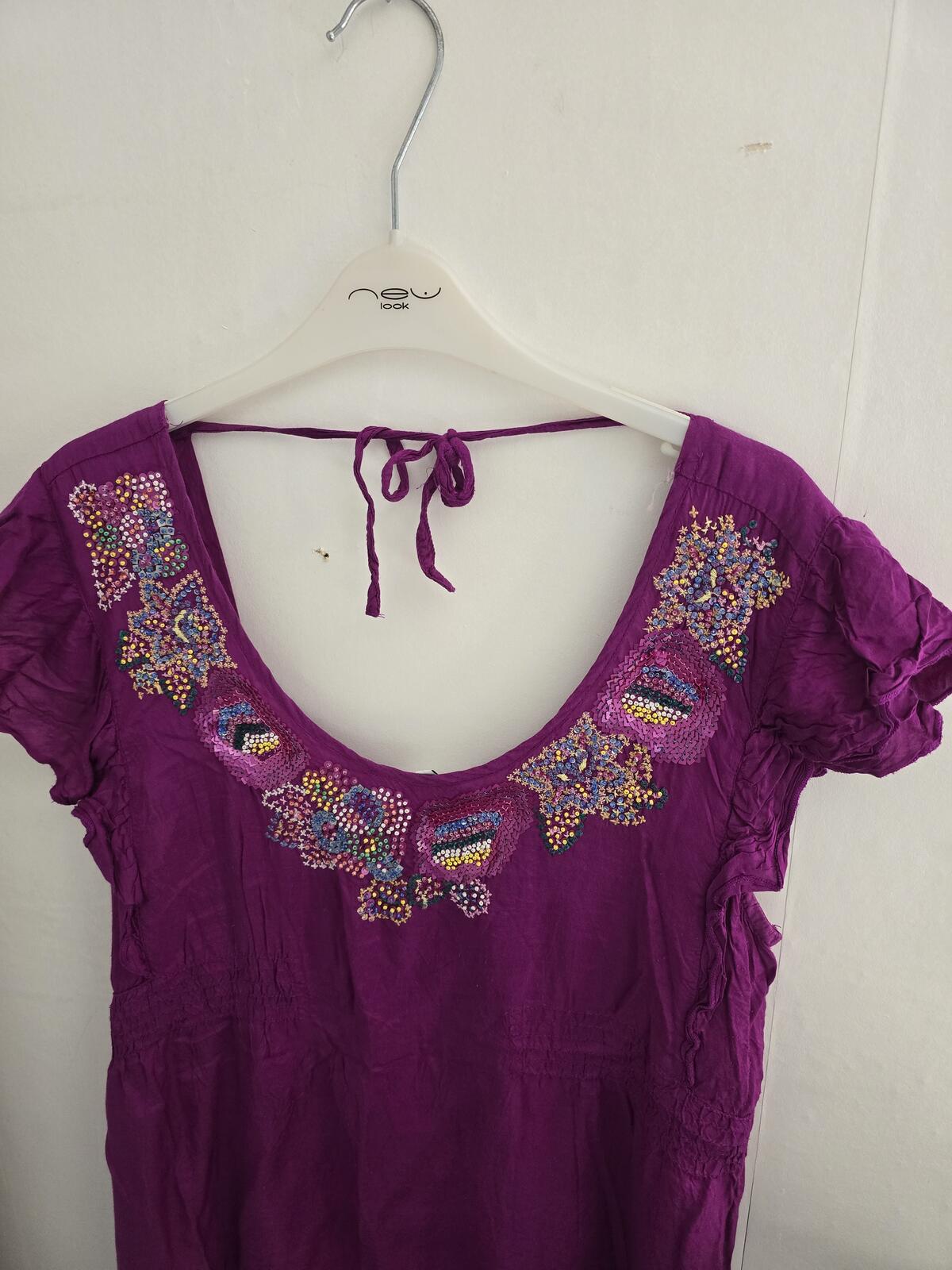 New Look Y2K Purple Sequin and Gem Dress Size 16