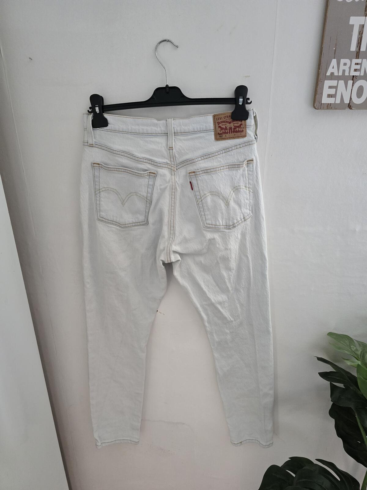 Levis 501 Womens White Ripped Skinny Jeans W28 L28