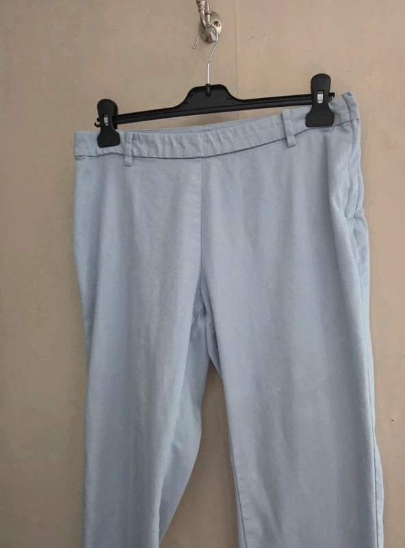 H&M Light Blue Side-Zip Slim Leg Trousers Size EUR 38 (Size 10)