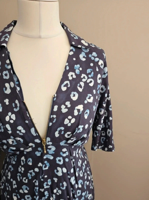 NWT Isabella Oliver Navy Animal Print Halesworth Maternity Dress Size 3  6-8