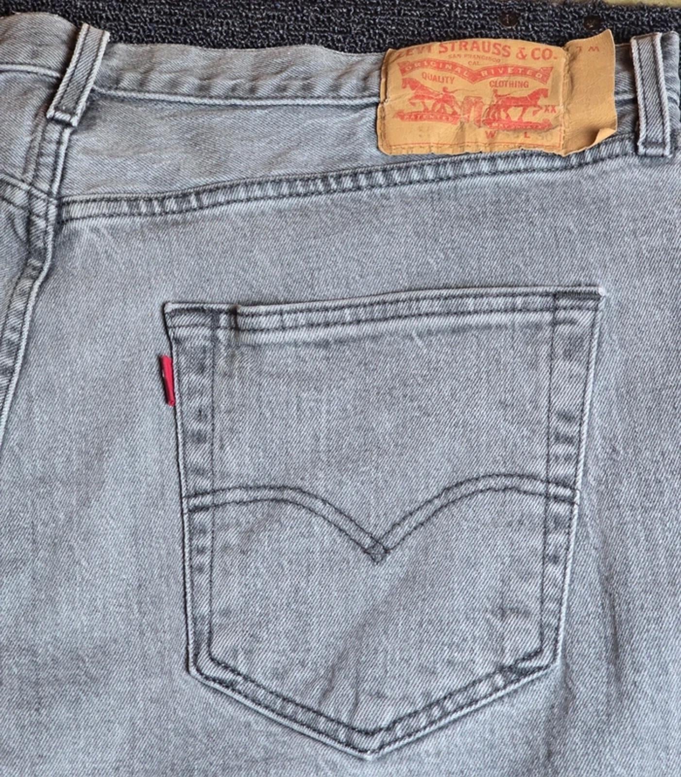 Vintage Levi’s 501 Grey Straight Leg Jeans Mens W36 L30