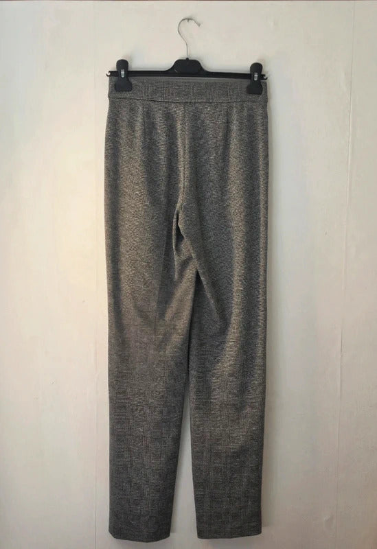 Marks & Spencer Grey Checked Skinny Leggings Trousers Size 8