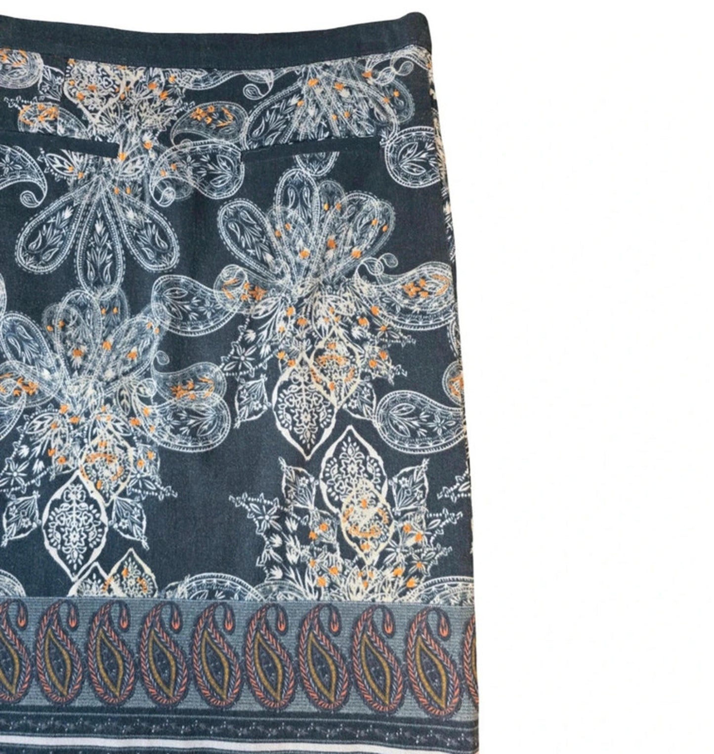 White Stuff Navy Floral Skirt Size 10 Knee Length Causal