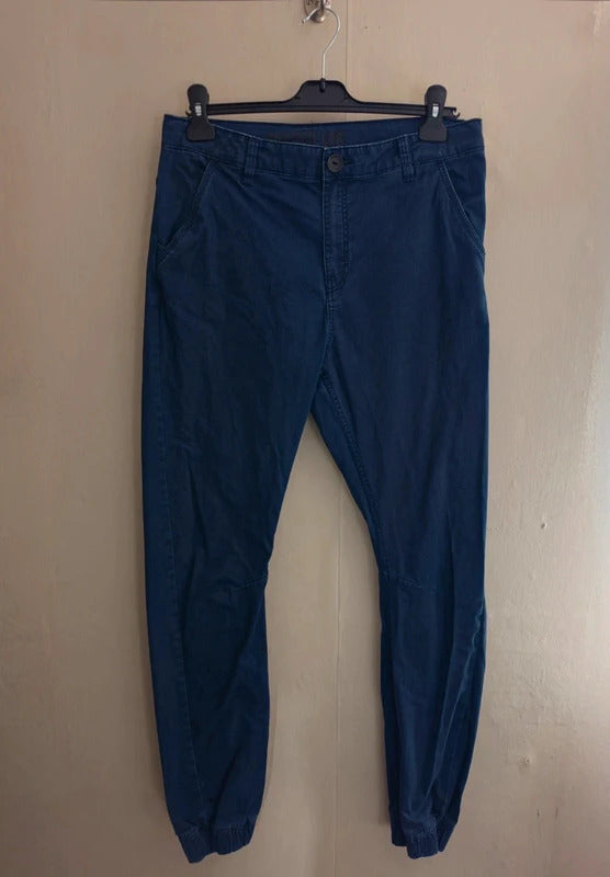 H&M Boys Blue Checked Cuffed Trousers – Age 14 Years