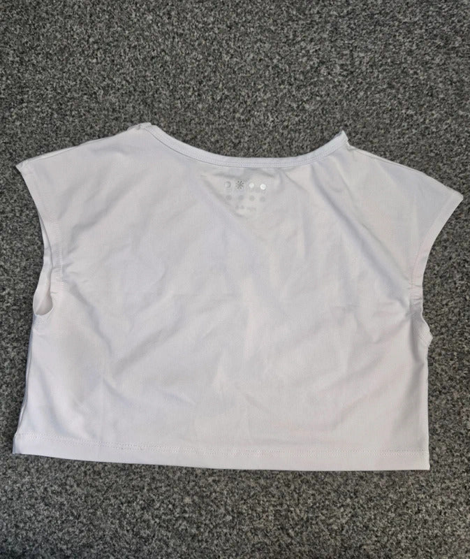 Matalan Disney Frozen Elsa White Short Sleeve Crop Style T-Shirt Age 4-5 Years