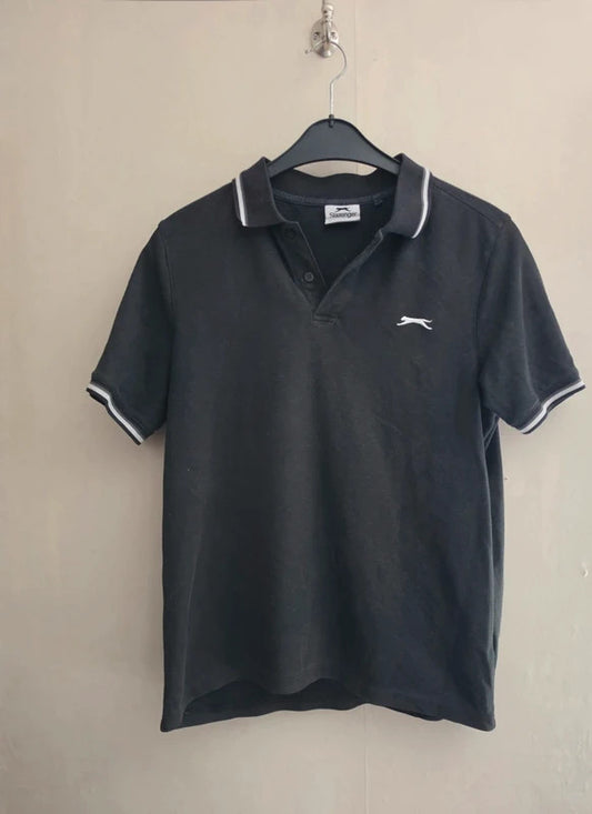 Slazenger Men's Black Short Sleeved Polo Shirt Size L
