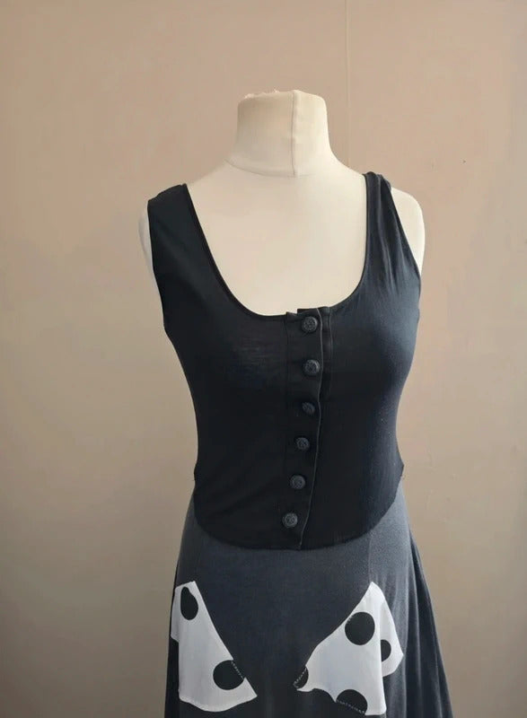 Joseph Janard  Black & White Polka Dot Flared Midi Maxi Dress EU 40 Size 12