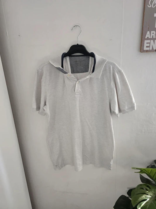 Marks & Spencer Mens Cream Off White Pique Polo Shirt Size Small