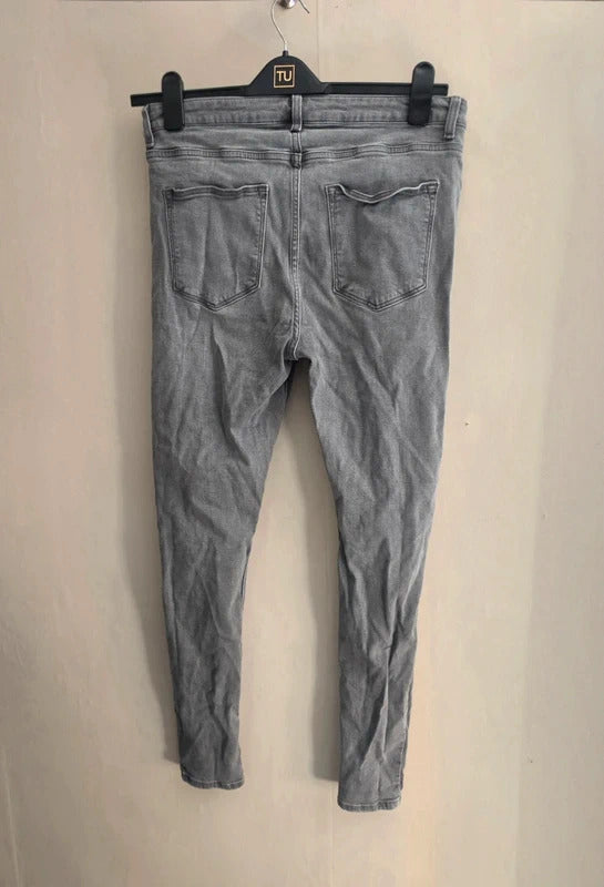 Very Grey Distressed Ripped Skinny Jeans Size 14