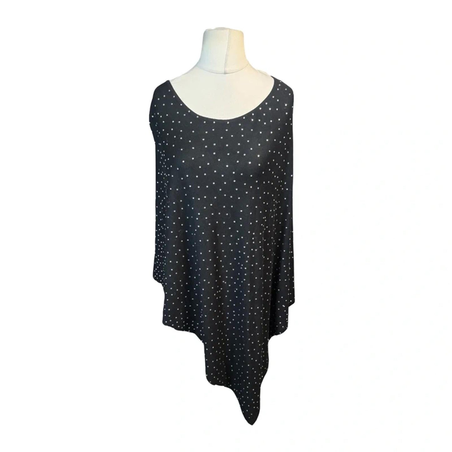 Frank Usher Poncho Black Size 16–20 Diamanté Detail / Layering