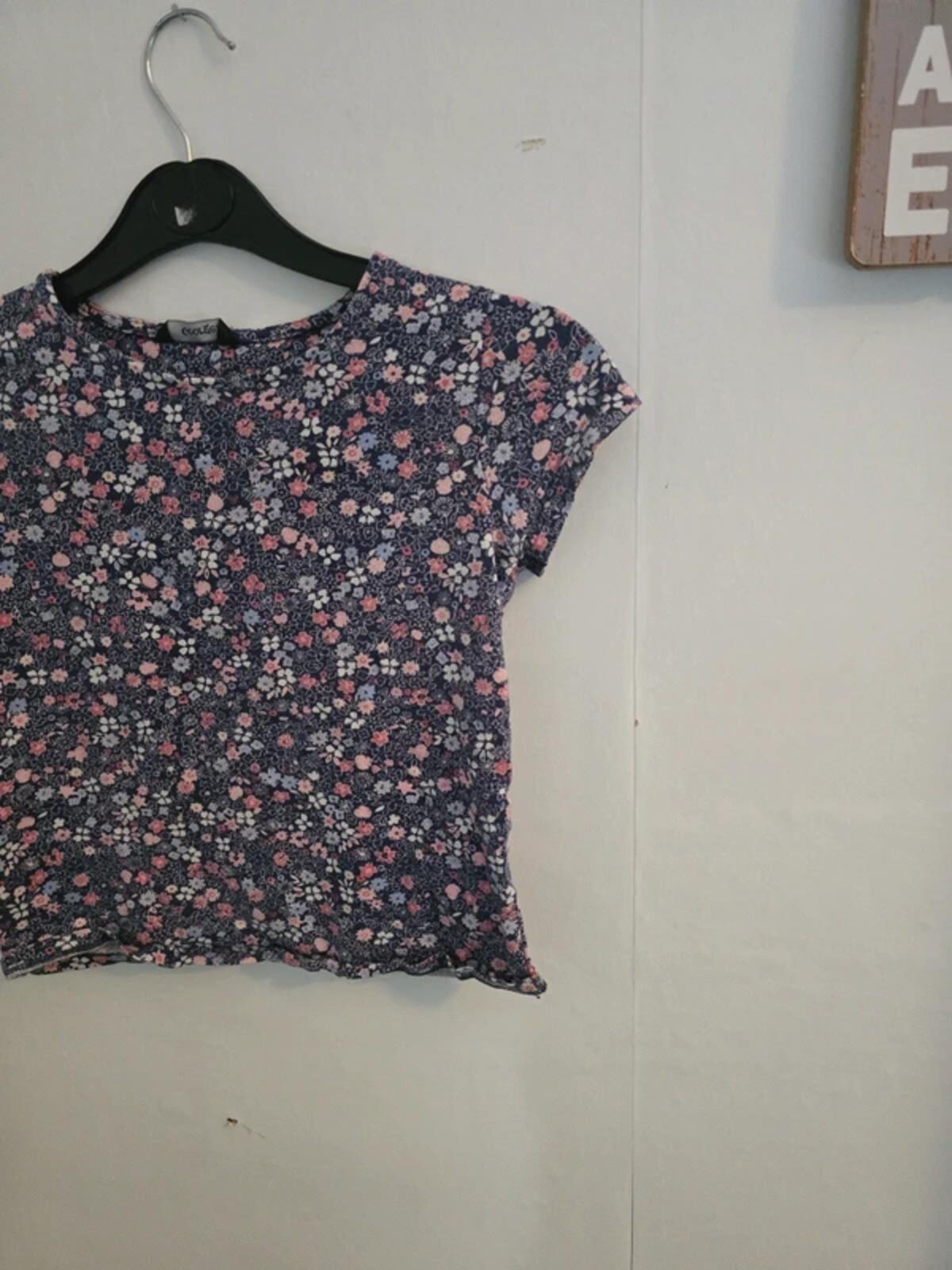 George Purple & Pink Floral Short Sleeved T-shirt Girls 6-7years