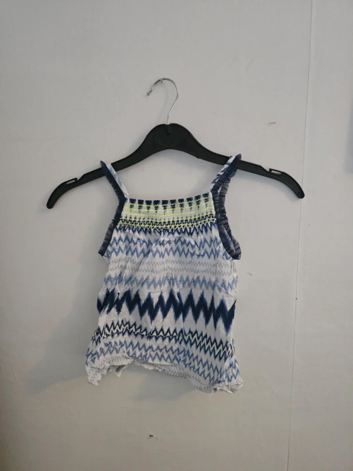 F&F blue & white patterned cami top girls 3-4years