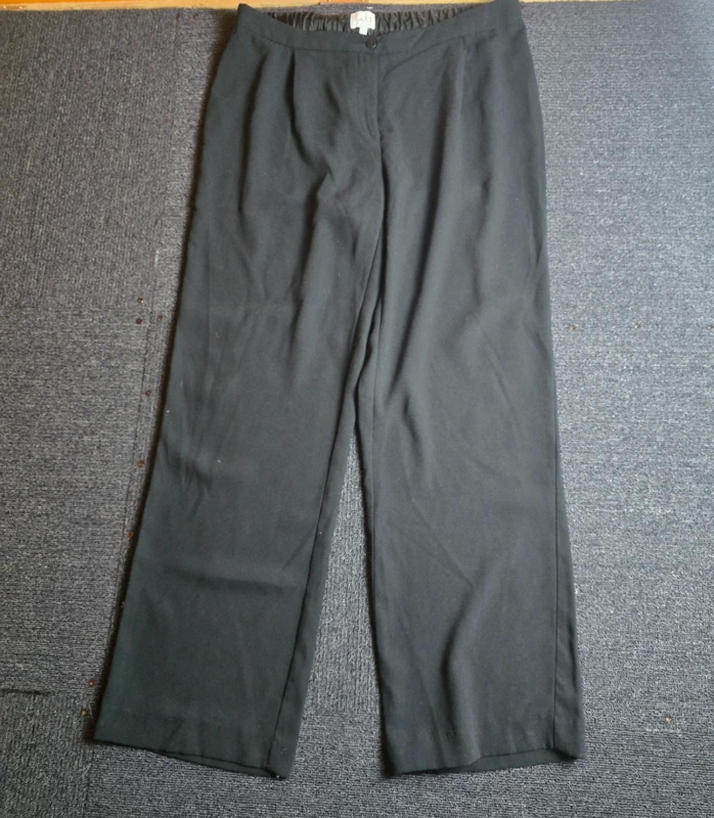 East Black High Waist Flared Work Trousers Size 14