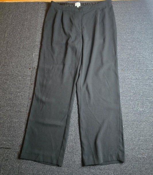 East Black High Waist Flared Work Trousers Size 14