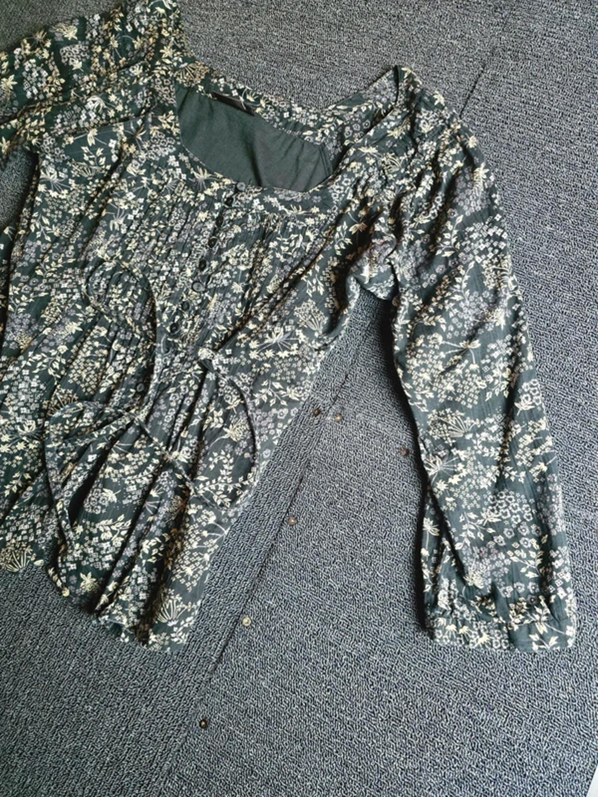 Principles Blouse Black & Brown Size 10/12 Floral Y2k Causal