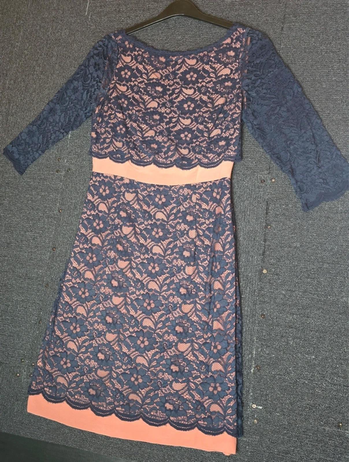 Boden Lace Occasion Dress Navy Blush Size 10 Wedding Party NWT