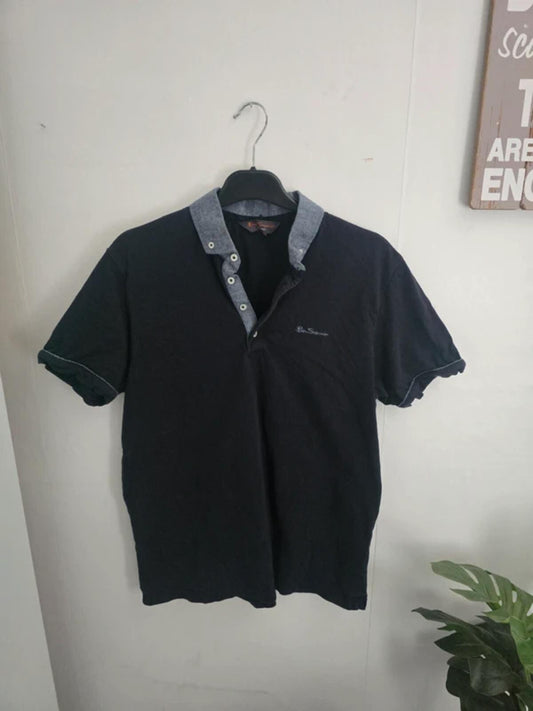 Ben Sherman Mens Navy Blue Polo Shirt Size Medium