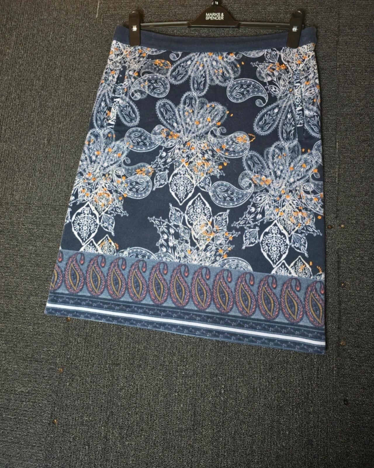 White Stuff navy floral skirt A-line size 10