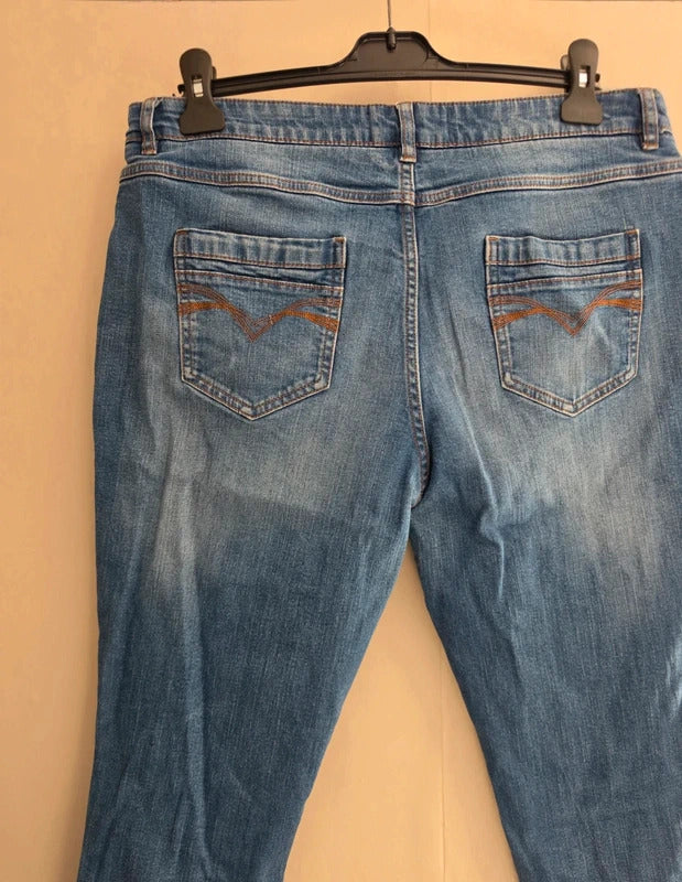 Mantaray Blue Denim Slim Leg Jeans Size 16L