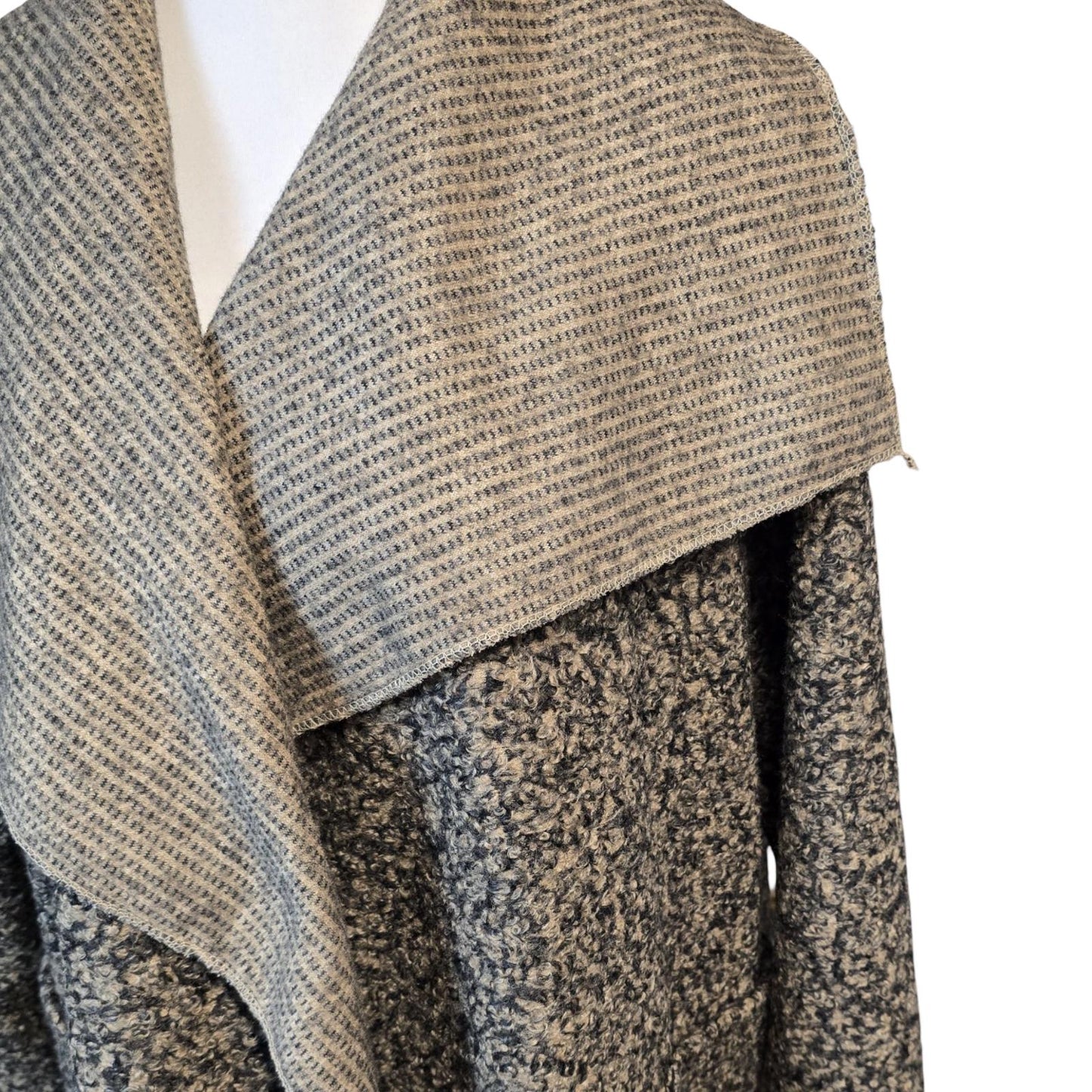 Brown Knit Coat One Size Wrap Oversized Causal  Made in Italy