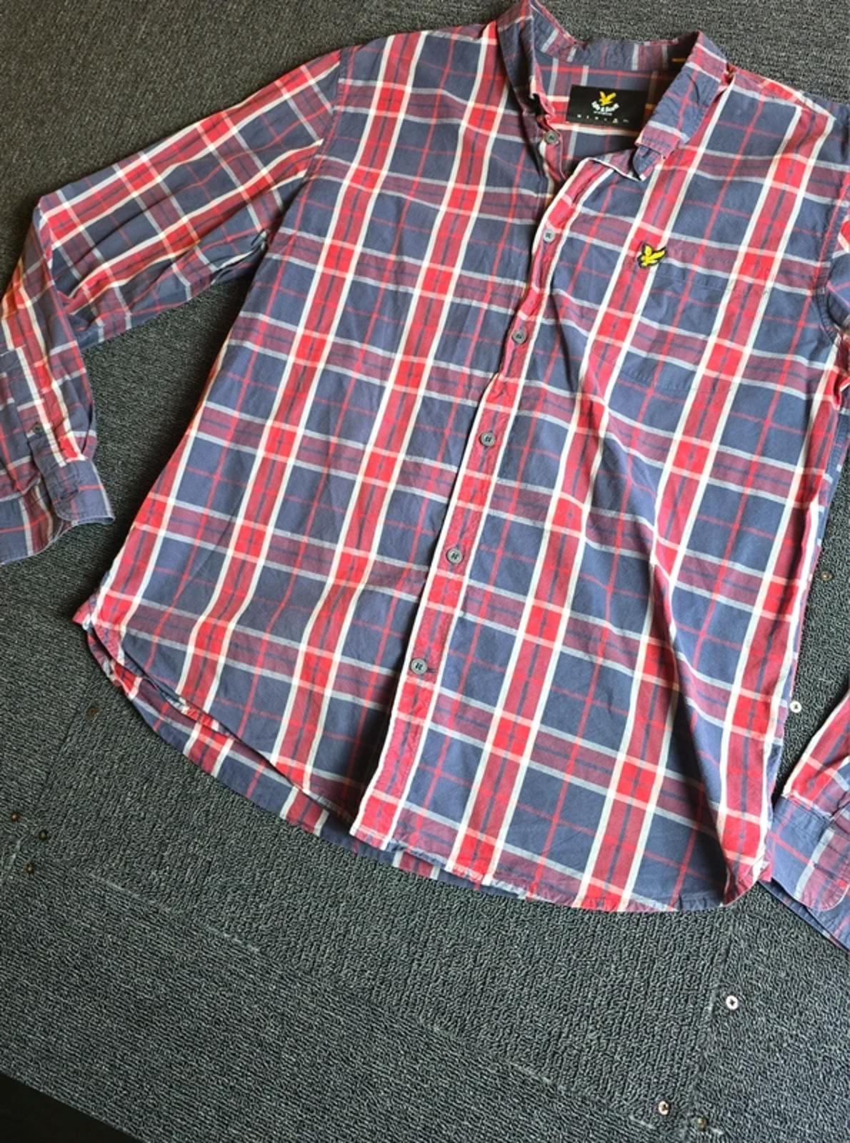 Lyle & Scott Men’s Checked Shirt Navy/Red/White Size XL Button-Down Casual Smart