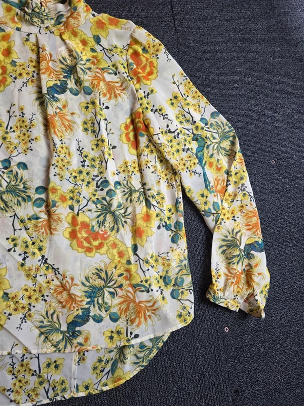 Next Blouse Floral Cream Size 12 Smart Casual