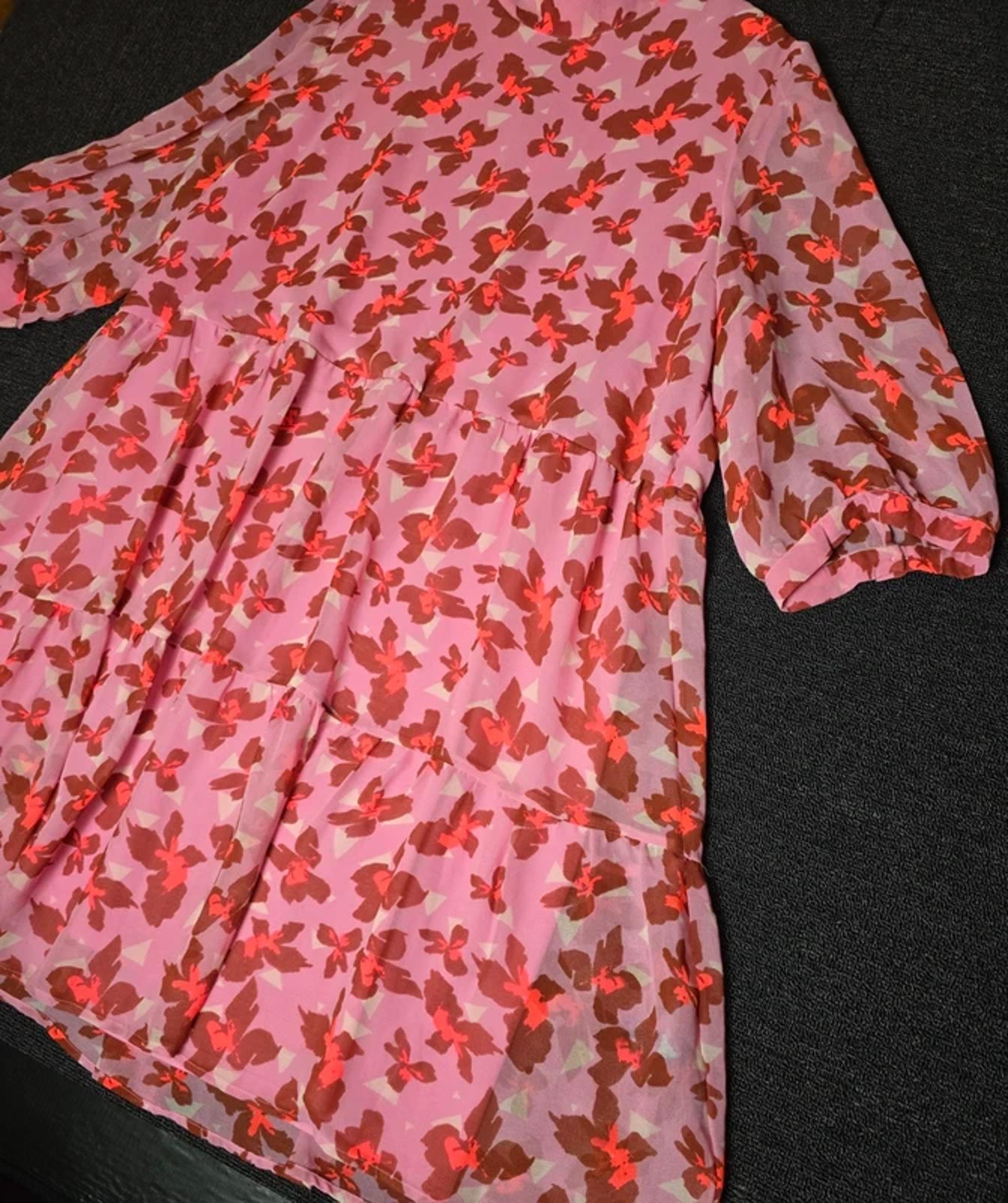 Vero Moda Midi Dress Pink Red Floral Size 20/22 Occasion Wear