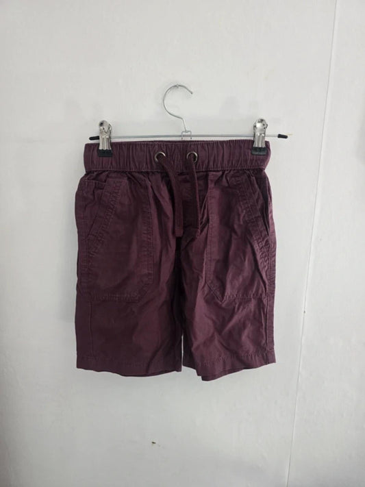Marks & Spencer Boys Burgundy Cotton Shorts Age 6-7 years
