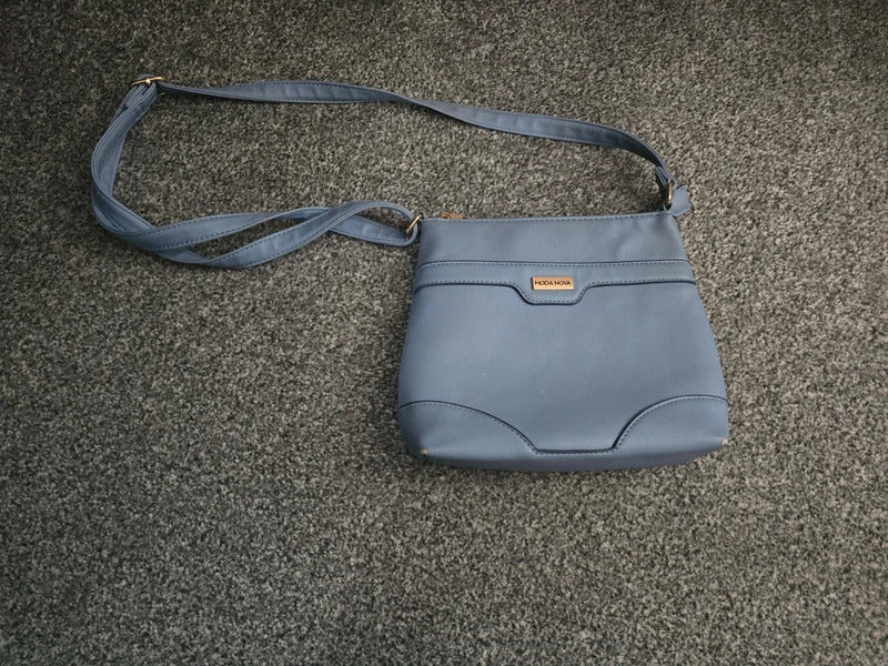 Moda Nova Light Blue Zip Crossbody Shoulder Bag Handbag Adjustable Strap