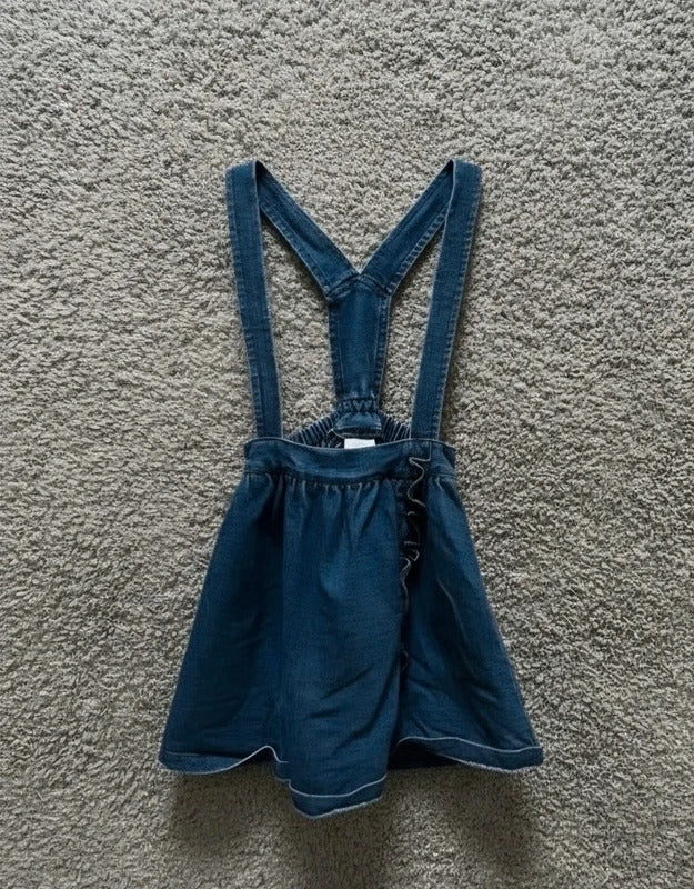 Next Girls Denim Pinafore Dungaree Dress Age 2-3 Years