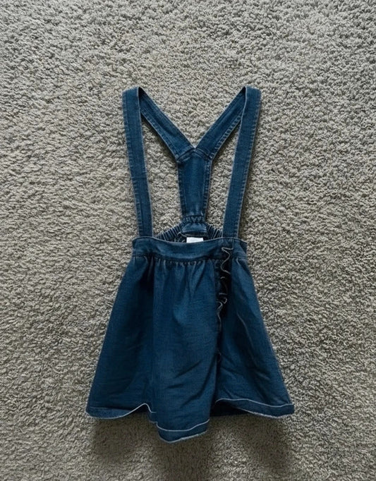 Next Girls Denim Pinafore Dungaree Dress Age 2-3 Years